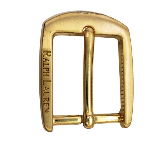 Vintage Ralph Lauren Logo Engraved Gold-Tone Belt Buckle Classic Preppy main image 7